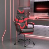  Vrtljiv gaming stol z oporo za noge črno in rdeče umetno usnje, (20701183) | Shoptok.si