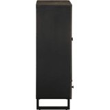  Visoka komoda crna 60 x 33 x 100 cm od masivnog drva manga | shoptok.hr