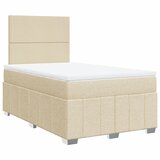 vidaXL Box spring postelja z vzmetnico krem 120x200 cm blago, (21306569) | Shoptok.si