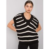 Fashion Hunters Ladies' black and cream striped vest Cene