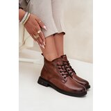VINCEZA Insulated Leather Women's Ankle Boots Low Heel | shoptok.hr