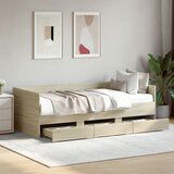  The Living Store Dnevna postelja s predali sonoma hrast 90x200 cm inženirski les - Dnevna Postelja, (21499972) | Shoptok.si