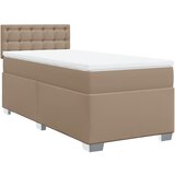 vidaXL Box spring postelja z vzmetnico kapučino 100x200cm umetno usnje, (21310834) | Shoptok.si