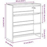 vidaXL Regal za čevlje črn 60x25x62 cm inženirski les | Shoptok.si