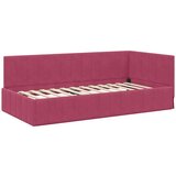 vidaXL Kotna postelja z vzglavjem vinsko rdeča 90 x 200 cm Žamet, (5000069496) | Shoptok.si