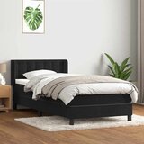 vidaXL Box spring postelja z vzmetnico črna 90x210 cm žamet | Shoptok.si