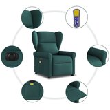  Električni masažni naslonjač od tkanine tamnozeleni | shoptok.hr