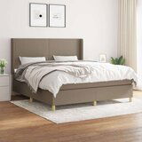  Box spring postelja z vzmetnico taupe 180x200 cm blago, (20791929) | Shoptok.si