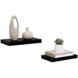  Plutajuće zidne police 2 kom sjajne crne 40 x 23 x 3,8 cm MDF | Eponuda.com