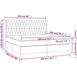  Krevet box spring s madracem LED crni 200x200 cm od tkanine | shoptok.hr