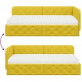  Kutni okvir kreveta s madracem Žuta 100 x 200 cm Baršun | shoptok.hr