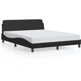  The Living Store Posteljni okvir z vzglavjem črn 160x200 cm umetno usnje - Posteljni Okvir, (21523599) | Shoptok.si