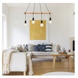 Rabalux pablo, metal-drvena visilica , E27 4xMAX 40W, mat crna | ePonuda.com
