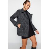 Trendyol Black Oversize, Wide-Cut Marked Stamped Stamp Coat Cene