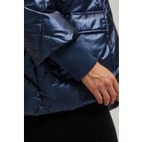 Marisse Navy Blue Metallic Quilted Jacket | ePonuda.com