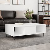 vidaXL Klubska mizica bela 104x60x35 cm inženirski les Cene