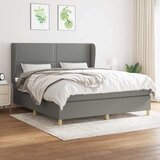  Okvir kreveta s oprugama i madrac svjetlosivi 180x200cm tkanina | shoptok.hr