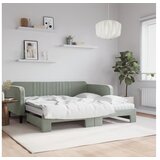 vidaXL Izvlečna dnevna postelja z vzmetnicami sv. siva 90x19 | Shoptok.si