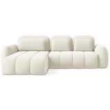 Makamii Bež sklopiva/s prostorom za odlaganje kutna garnitura od bouclé tkanine (s lijevim kutom/s ležaljkom) Pele – | shoptok.hr