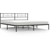 vidaXL Kovinski posteljni okvir z vzglavjem črn 200x200 cm, (20902893) Cene