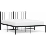  Metalni okvir za krevet s uzglavljem crni 160x200 cm | shoptok.hr