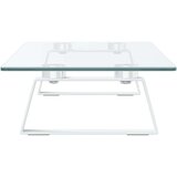 vidaXL Stalak za monitor bijeli 60 x 20 x 8 cm kaljeno staklo i metal | shoptok.hr
