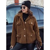 DStreet Płaszcz damski oversize CLASSIVO krótki brązowy | shoptok.hr