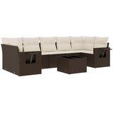  8-dijelni set vrtnih sofa s jastucima smeđi od poliratana | shoptok.hr