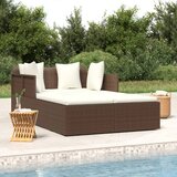 vidaXL Ležalnik z blazinami rjav 182x118x63 cm poli ratan Cene