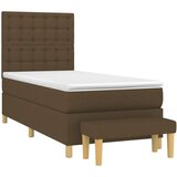  Krevet s oprugama i madracem tamnosmeđi 90 x 190 cm od tkanine | shoptok.hr
