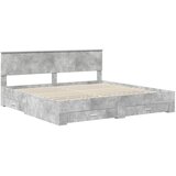  Krevetna konstrukcija s ladicama Betonski sivi 200 x 200 cm | shoptok.hr