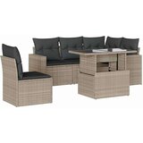 vidaXL 6-dijelni set vrtnih sofa od poliratana s jastucima svjetlosivi | shoptok.hr