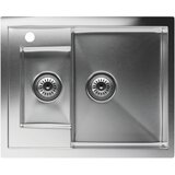 Klarstein TitanSteel, kuhinjsko korito 1.5, z glavnim in stranskim koritom, 61 x 50 cm (DxŠ), nerjaveče jeklo, površina odporna na praske, odporna na vročino | Shoptok.si