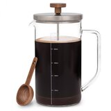 Klarstein Glaswerk Ristretto, french press, 1 liter, borosilikatno steklo, nerjavno jeklo, oreh Cene