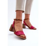 Kesi Women's high-heeled sandals made of Eco Suede Fuchsia Ronvia | shoptok.hr