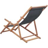  Sklopiva ležaljka za plažu od tkanine s drvenim okvirom siva | shoptok.hr