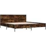 vidaXL Okvir za krevet boja hrasta 200x200cm konstruirano drvo i metal | shoptok.hr