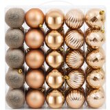  Set božićnih kuglica 75 kom. Ružičasto zlatni 6 cm Polistiren | shoptok.hr
