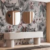  Foto tapeta - Nature in retro style - landscape with leaves and flowers in grey tones 100x70 | shoptok.hr
