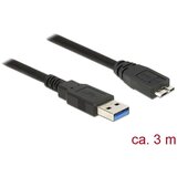 Delock USB kabel USB 3.2 gen. 1 (USB 3.0) USB-A vtič\, USB-mikro-B 3.0 vtič 3.00 m črna pozlačeni konektorji 85075, (20416227) | Shoptok.si