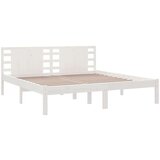 Posteljni okvir bel iz trdne borovine 200x200 cm, (20645524) | Shoptok.si