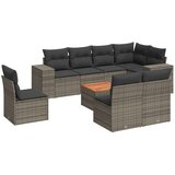  9-dijelni set vrtnih sofa od poliratana s jastucima sivi | shoptok.hr