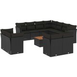  12-dijelni set vrtnih sofa od poliratana s jastucima crni | shoptok.hr