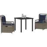  Vrtni set za objed 3 pcs Siva poliratan | shoptok.hr