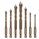 Rosfix Set spiralnih svrdl za steklo, ploščice, keramiko 7 kosov. 3-12mm, (21739226) Cene