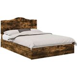  Postelja s shranjevanjem z vzglavjem Dimljeni oreh 160 x 200 cm, (5000105451) | Shoptok.si