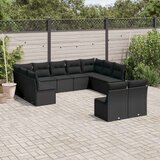 vidaXL 11-dijelni set vrtnih sofa od poliratana s jastucima crni | shoptok.hr