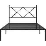  Metalni okvir za krevet s uzglavljem crni 100x190 cm | shoptok.hr