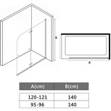  Sklopiva vrata za tuš-kabinu s 2 ploče ESG 120 x 140 cm | shoptok.hr