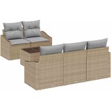  Set sofe s jastukom s pohranom 6 pcs Bež i siva poliratan | shoptok.hr